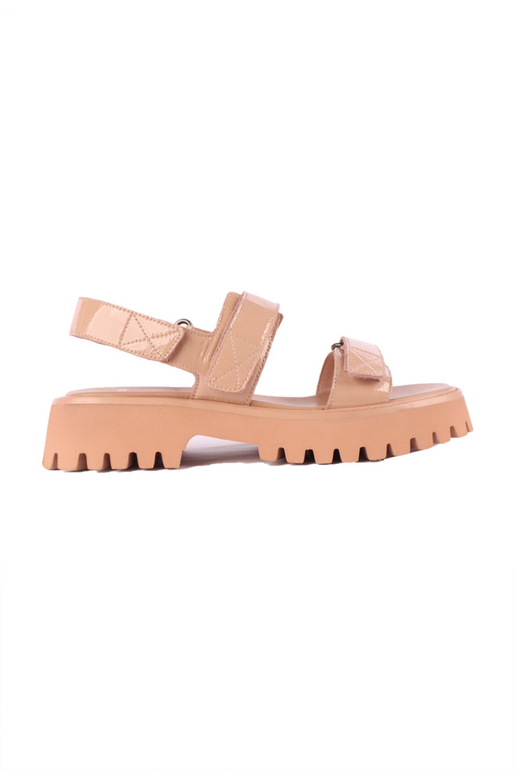 Start Patent Leather Sandals in Nude