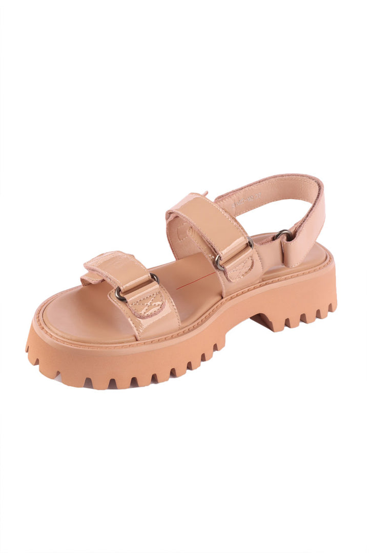 Start Patent Leather Sandals in Nude