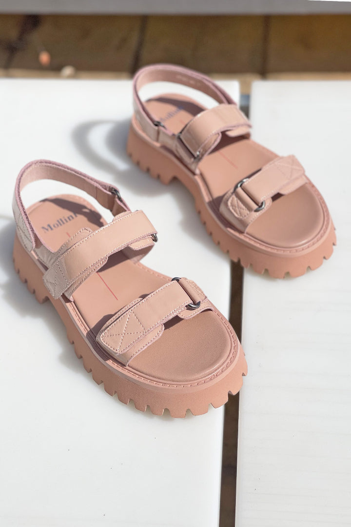 Start Patent Leather Sandals in Nude