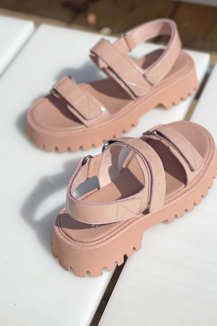 Start Patent Leather Sandals in Nude