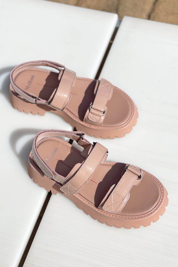 Start Patent Leather Sandals in Nude