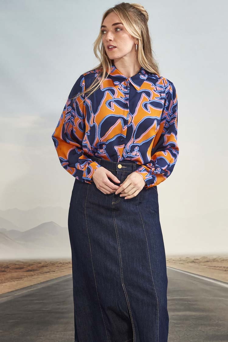 Stevie Skirt in Dark Denim