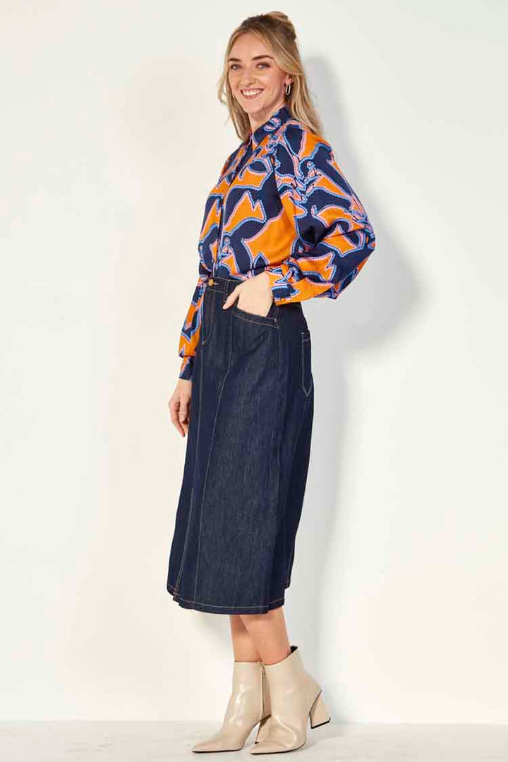 Stevie Skirt in Dark Denim