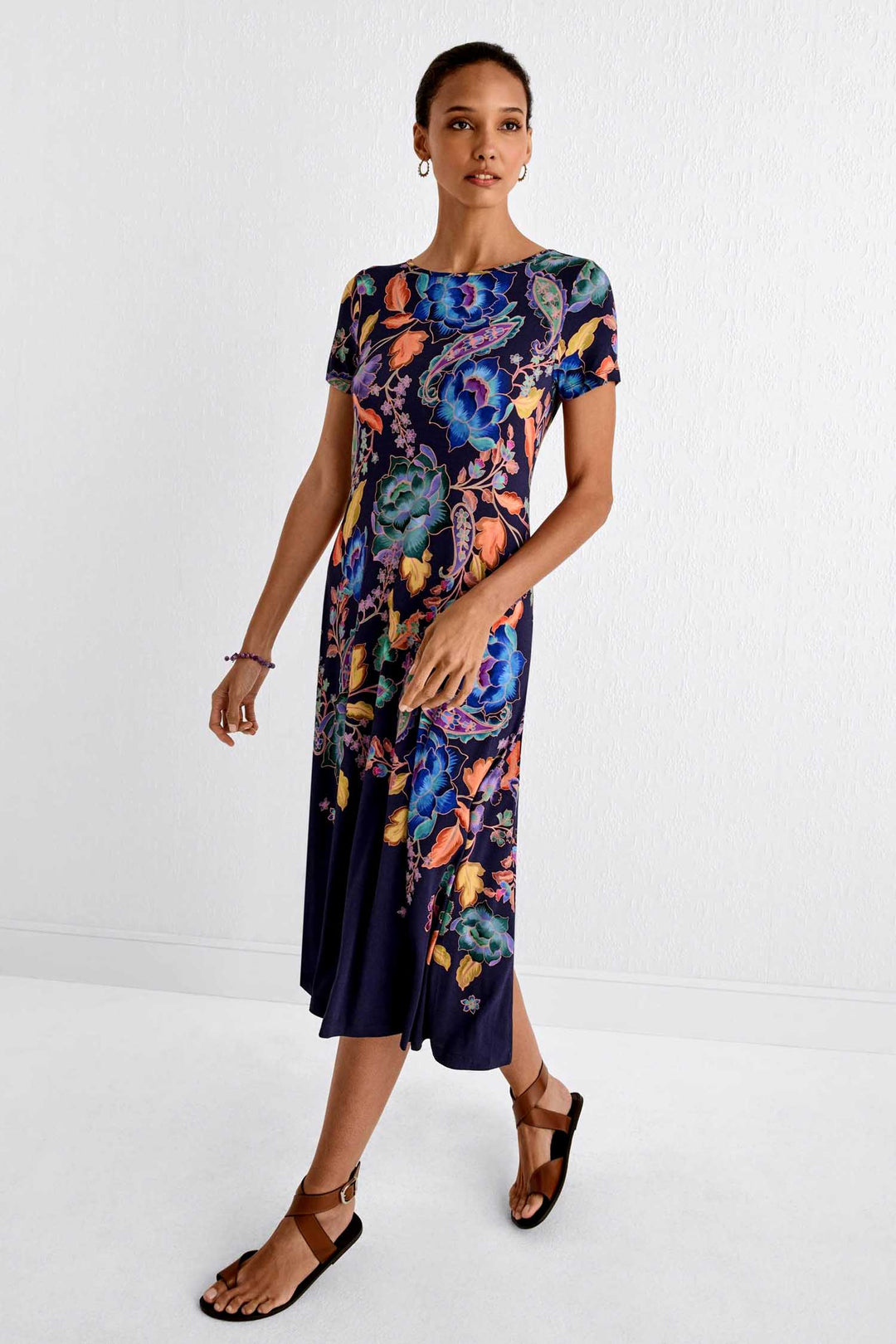 Stevies Garden Janie Fav Boatneck Cap Sleeve Dress