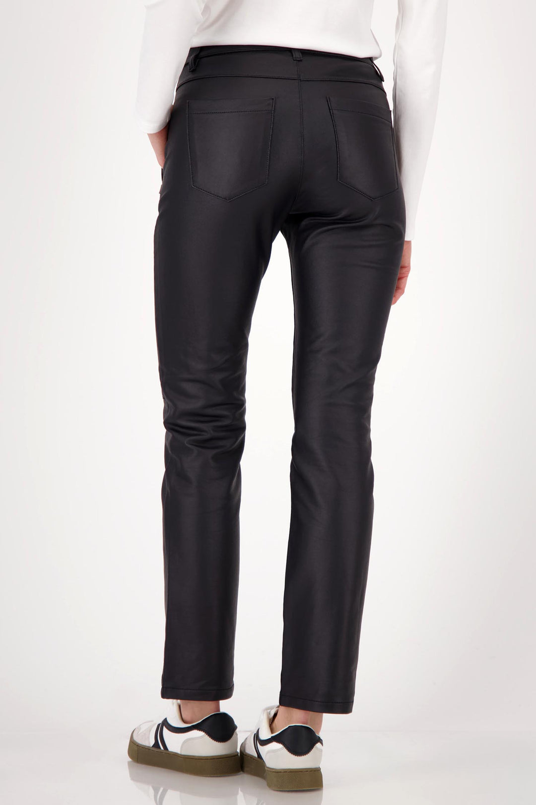 Straight Leather Pant in Black