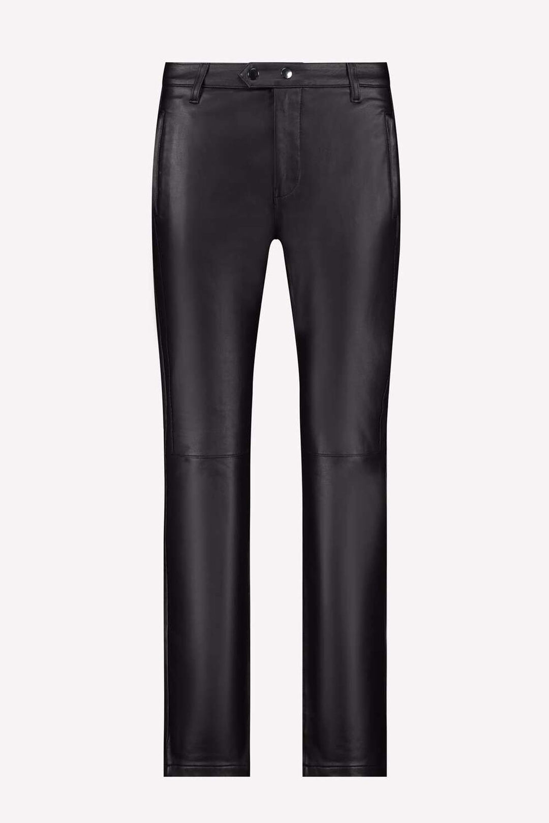 Straight Leather Pant in Black