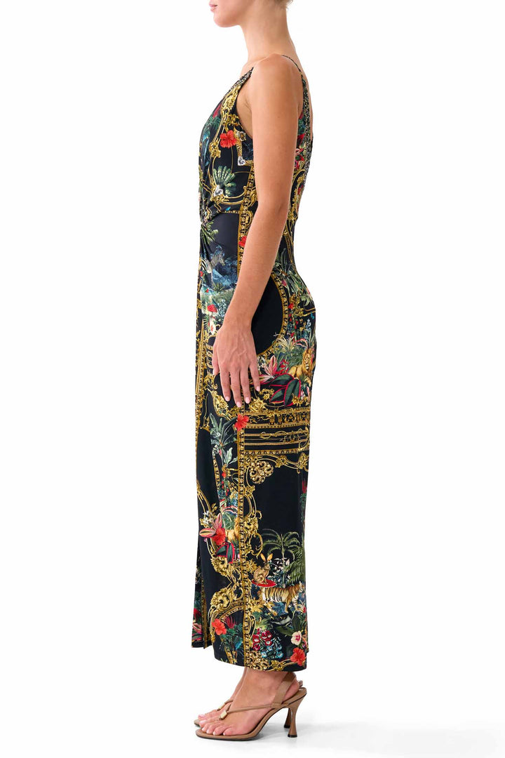 Strappy Dress with Twist Front in Palace Zoology