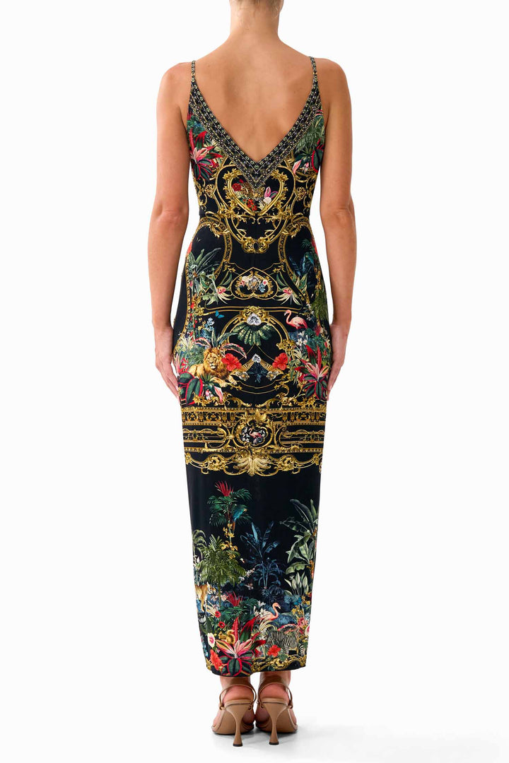 Strappy Dress with Twist Front in Palace Zoology