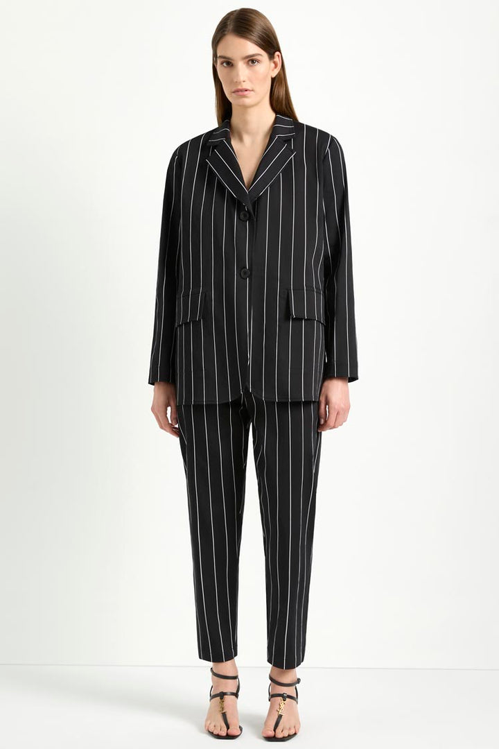 Stretch Blazer in Pinstripes