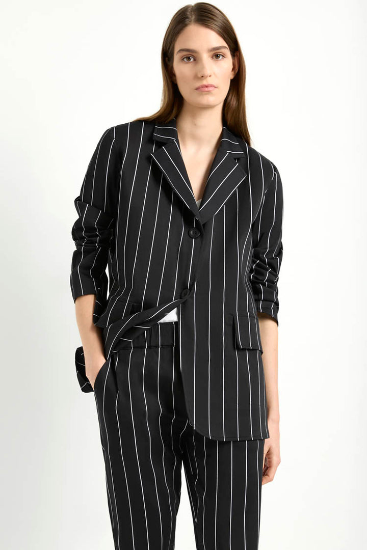Stretch Blazer in Pinstripes