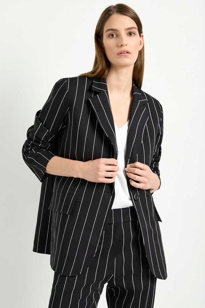 Stretch Blazer in Pinstripes