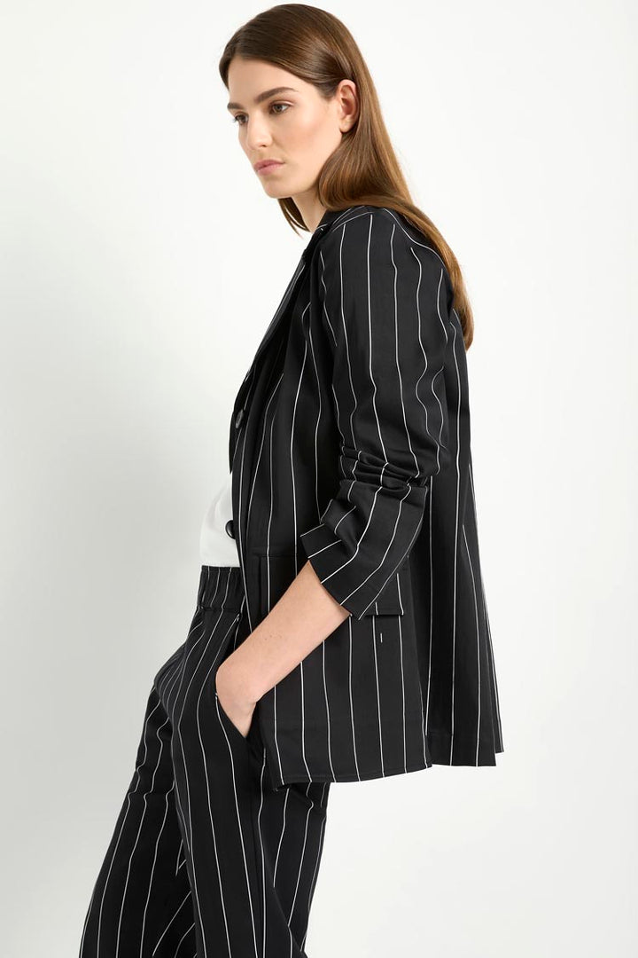 Stretch Blazer in Pinstripes