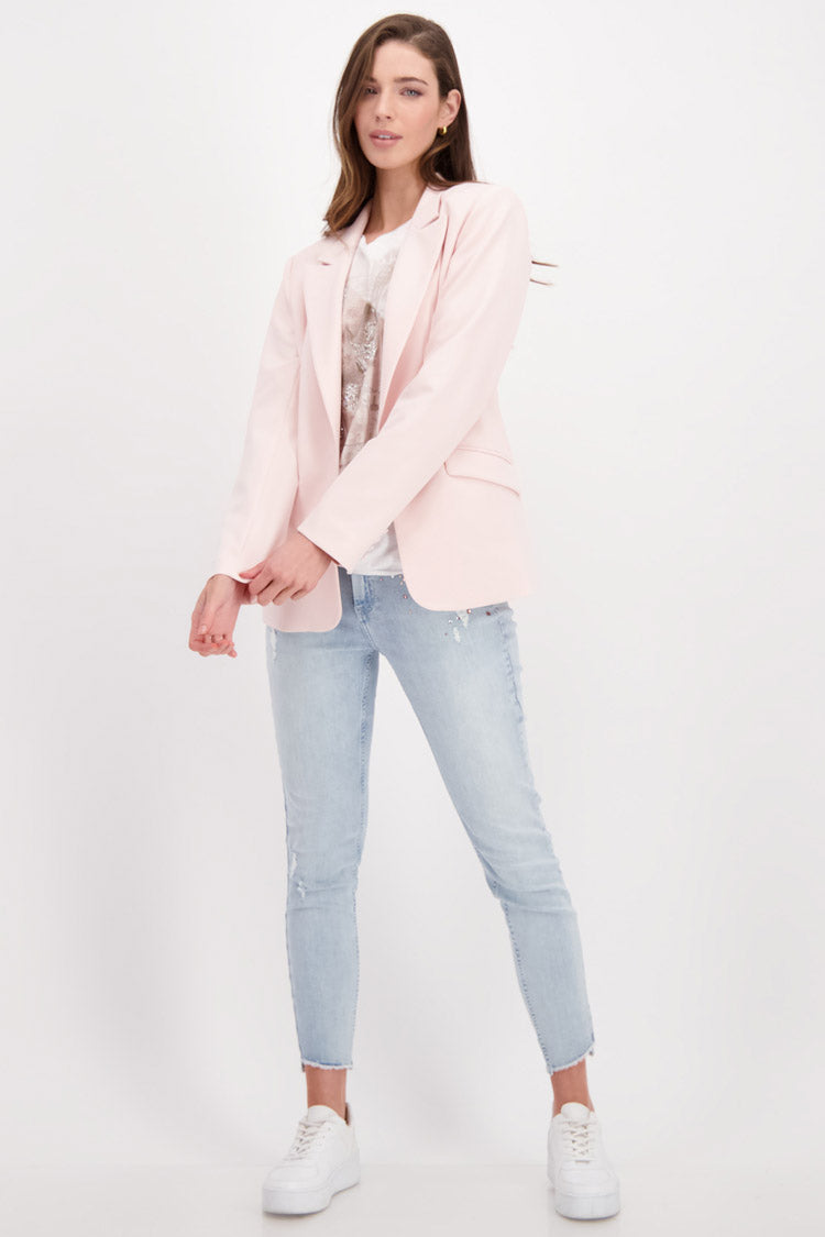 Stretch Open Blazer in Light Rose