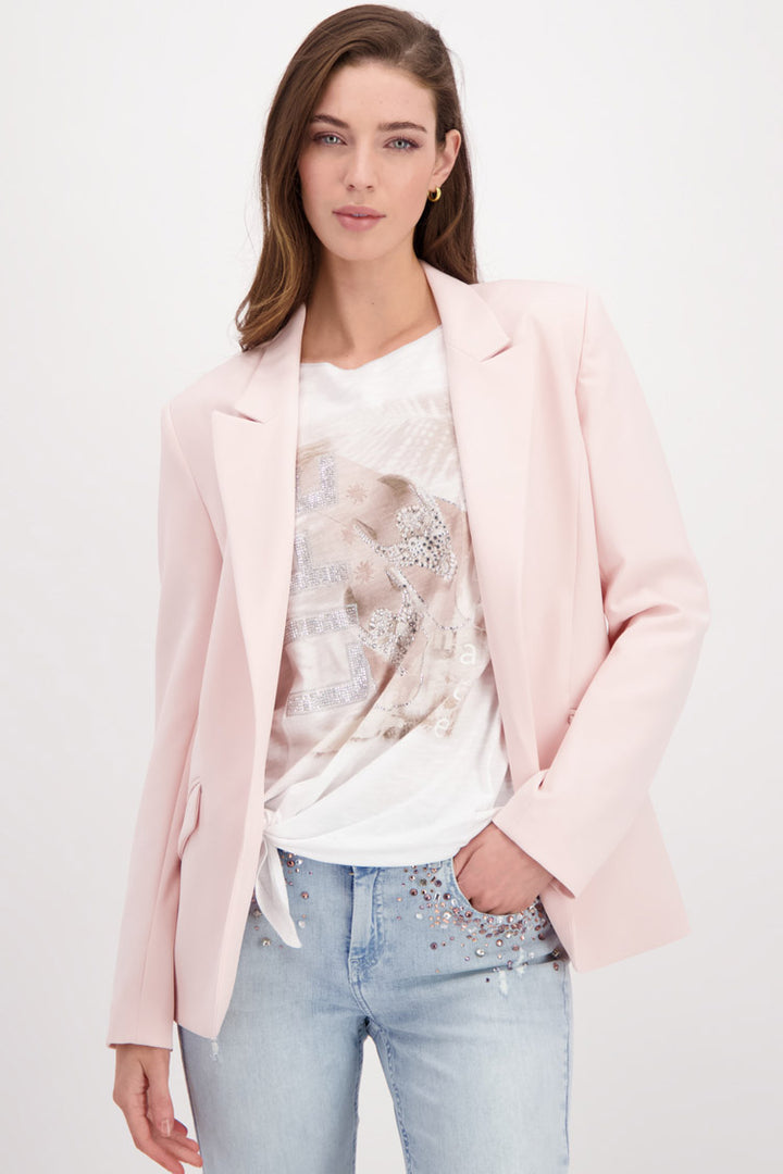 Stretch Open Blazer in Light Rose