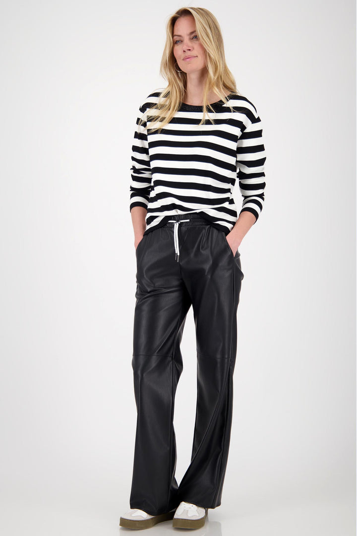 Stripe Top w Crystal Neckline