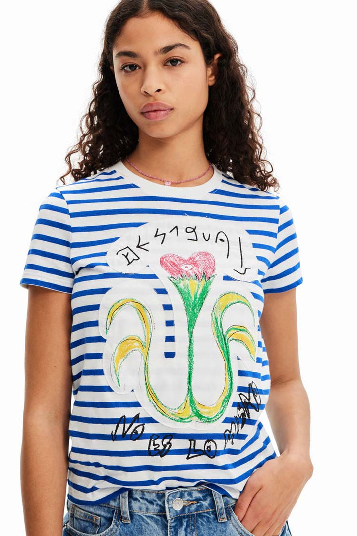 Striped Arty Front T-shirt