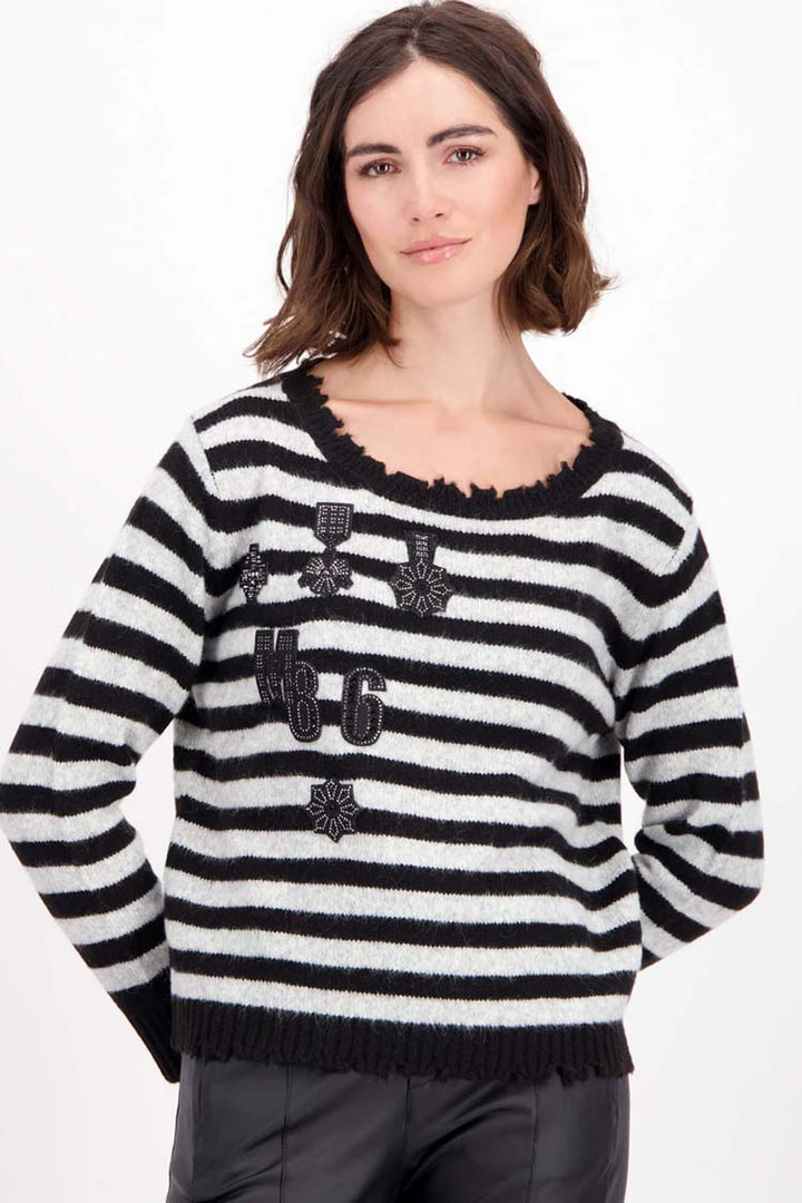 Striped Sweater w Raw Edges | FINAL SALE