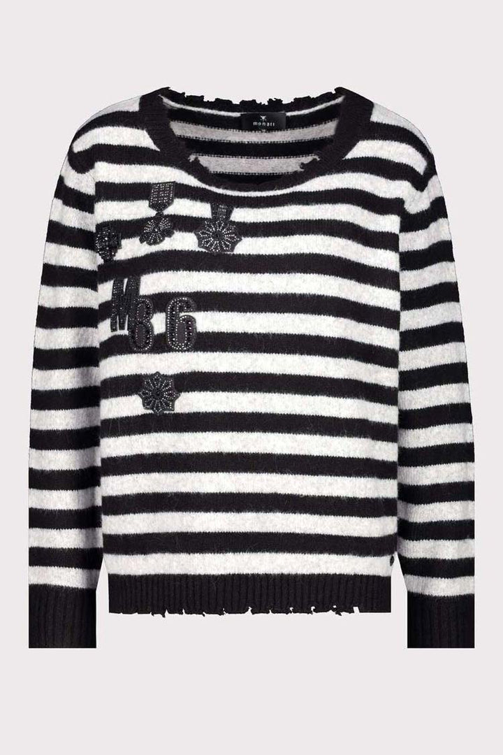 Striped Sweater w Raw Edges | FINAL SALE