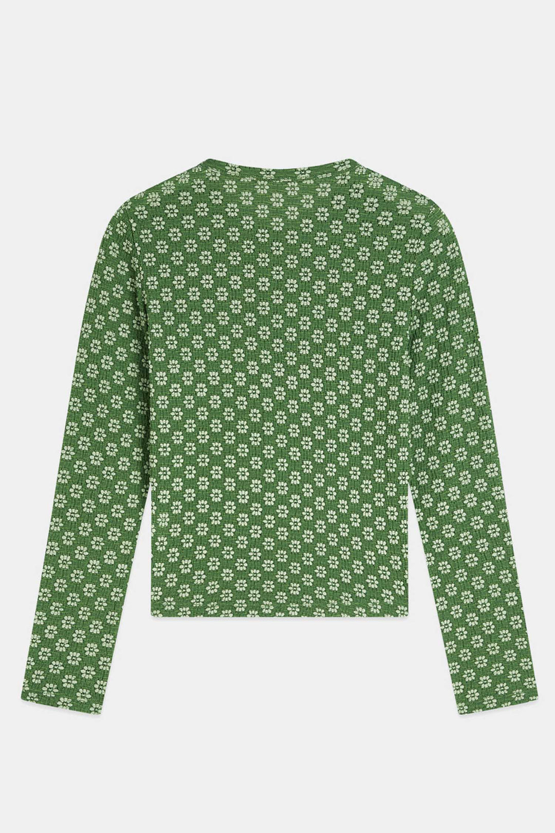 Structured Button L/S T-Shirt in Garden Green
