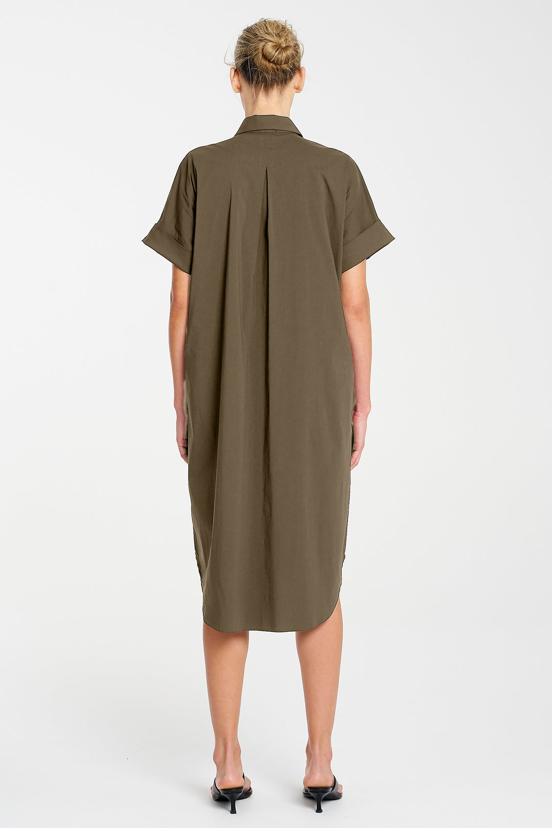 Stud Shell Dress in Fossil