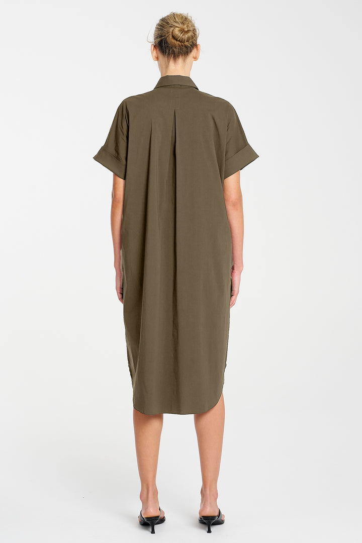 Stud Shell Dress in Fossil