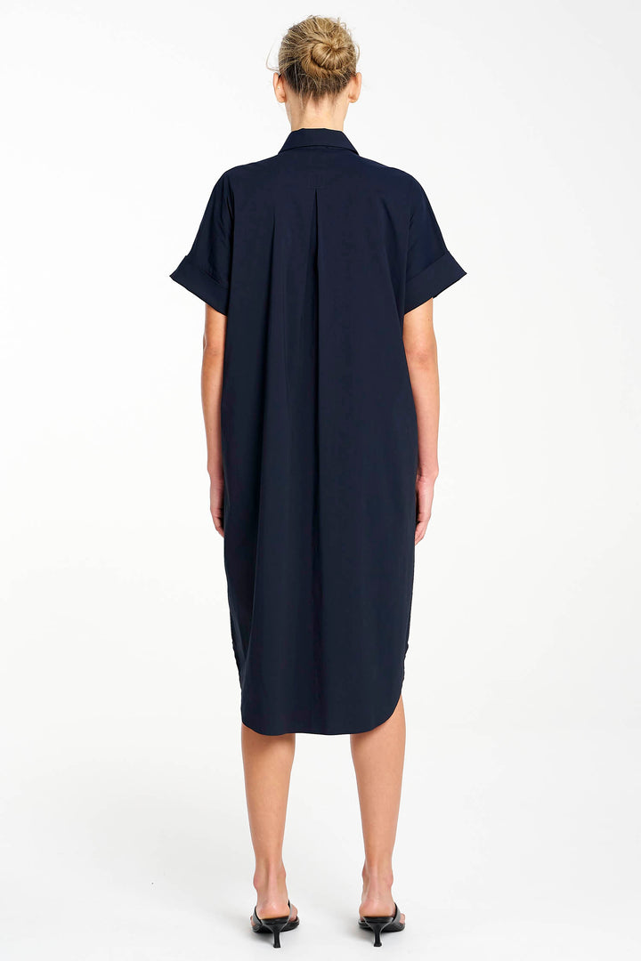 Stud Shell Dress in French Navy