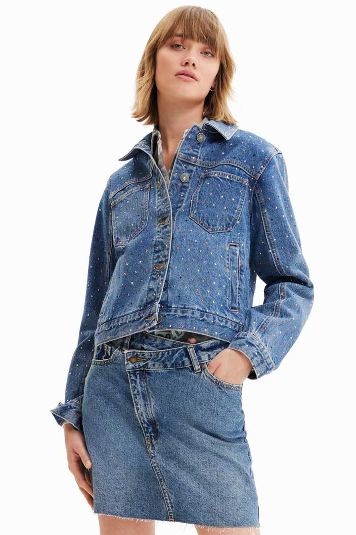 Studded Denim Trucker Jacket