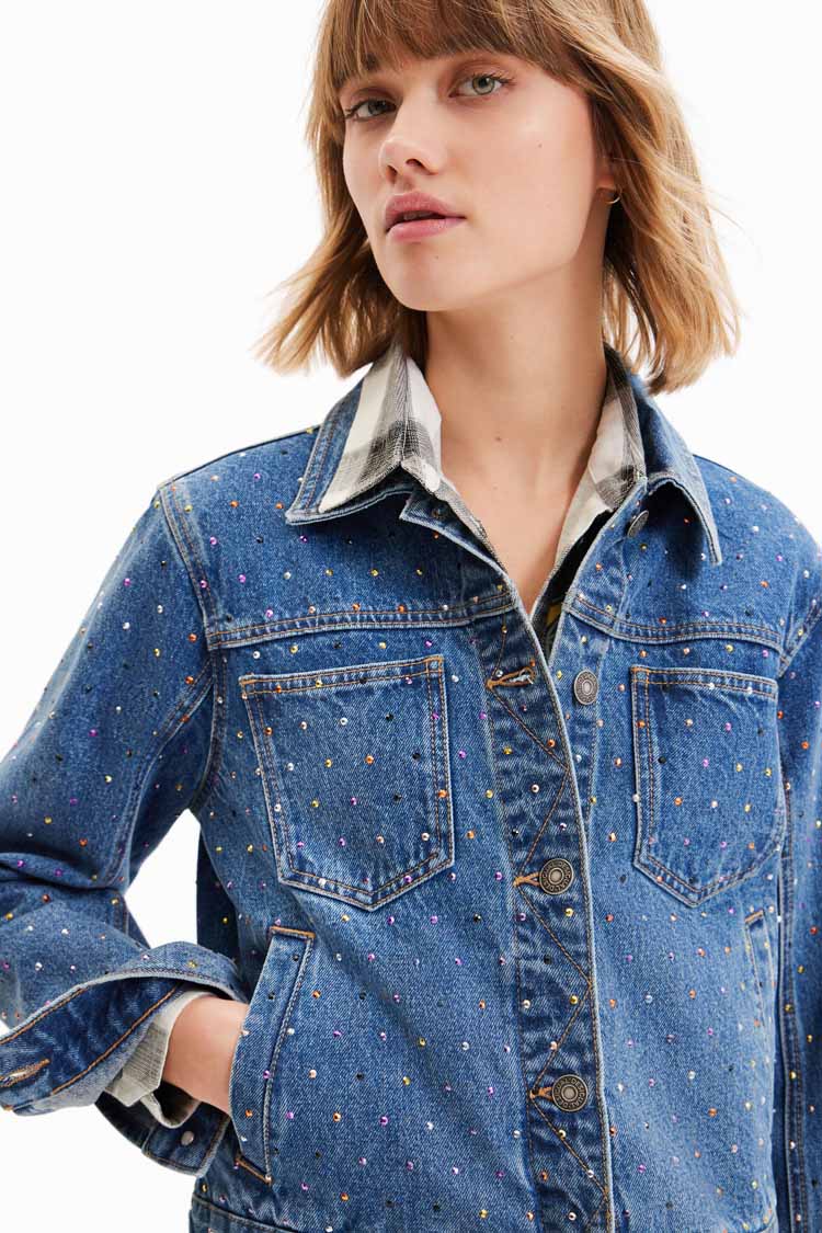 Studded Denim Trucker Jacket