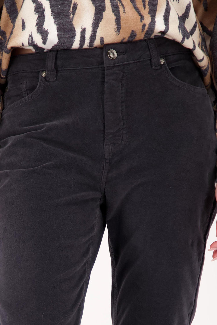 Washed Velvet Pants in Anthra