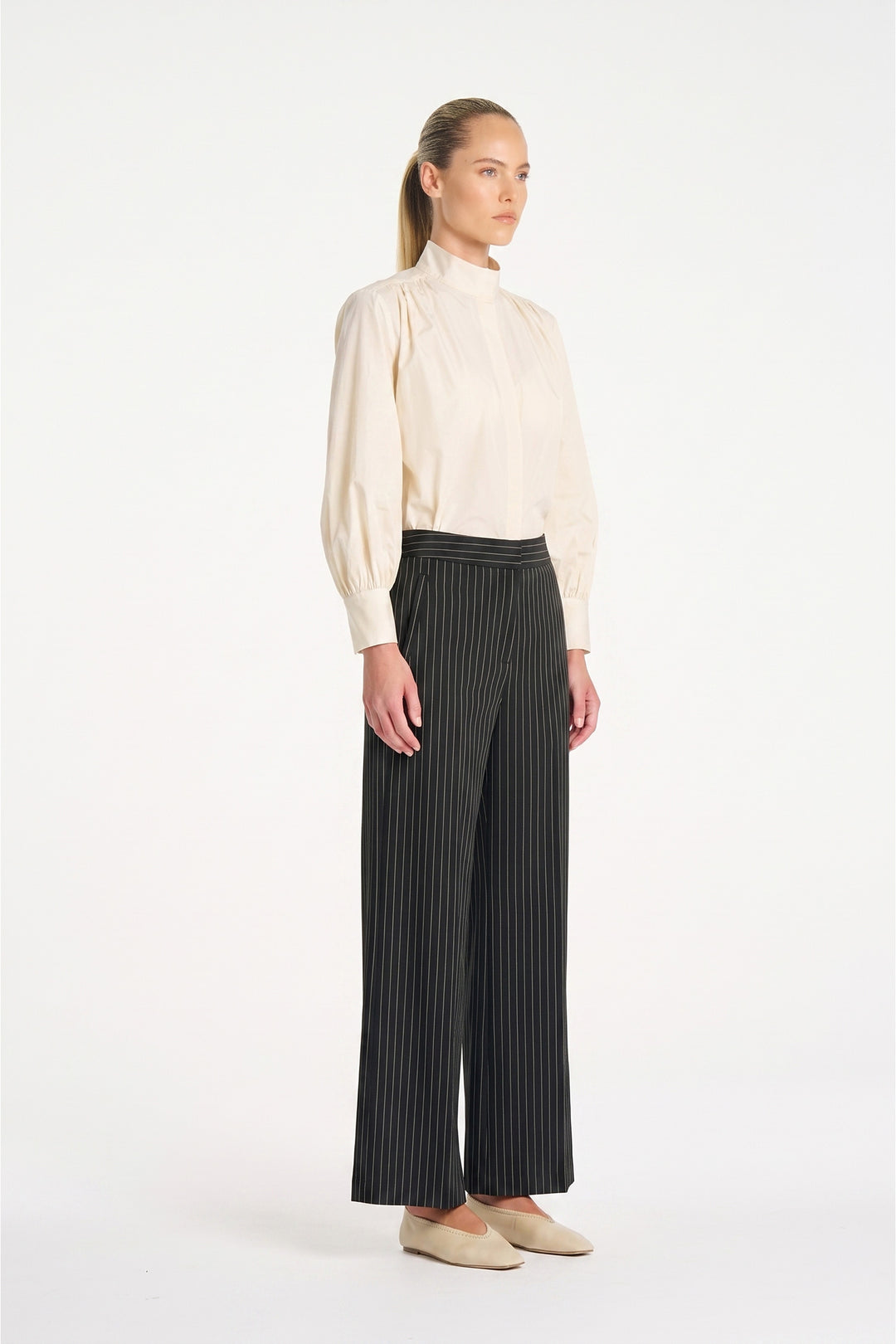 Suit Pant in Black/ Vanilla