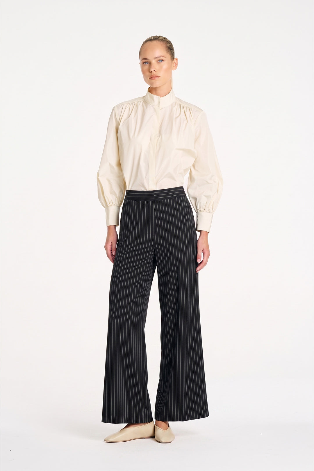 Suit Pant in Black/ Vanilla