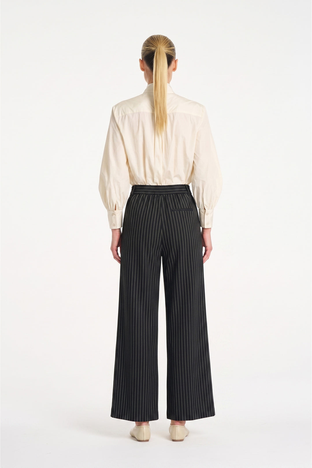 Suit Pant in Black/ Vanilla
