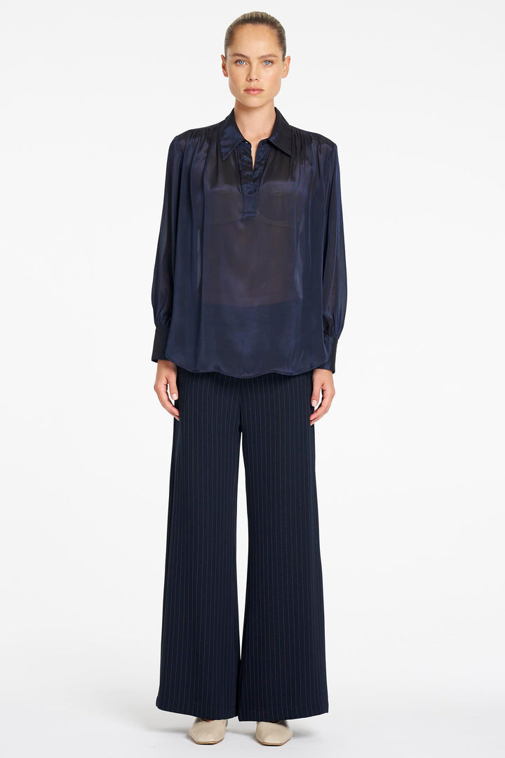 Suit Pant in Navy/Chalk