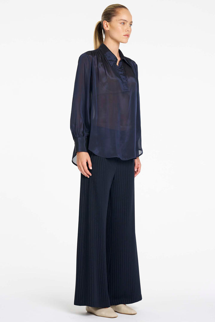 Suit Pant in Navy/Chalk