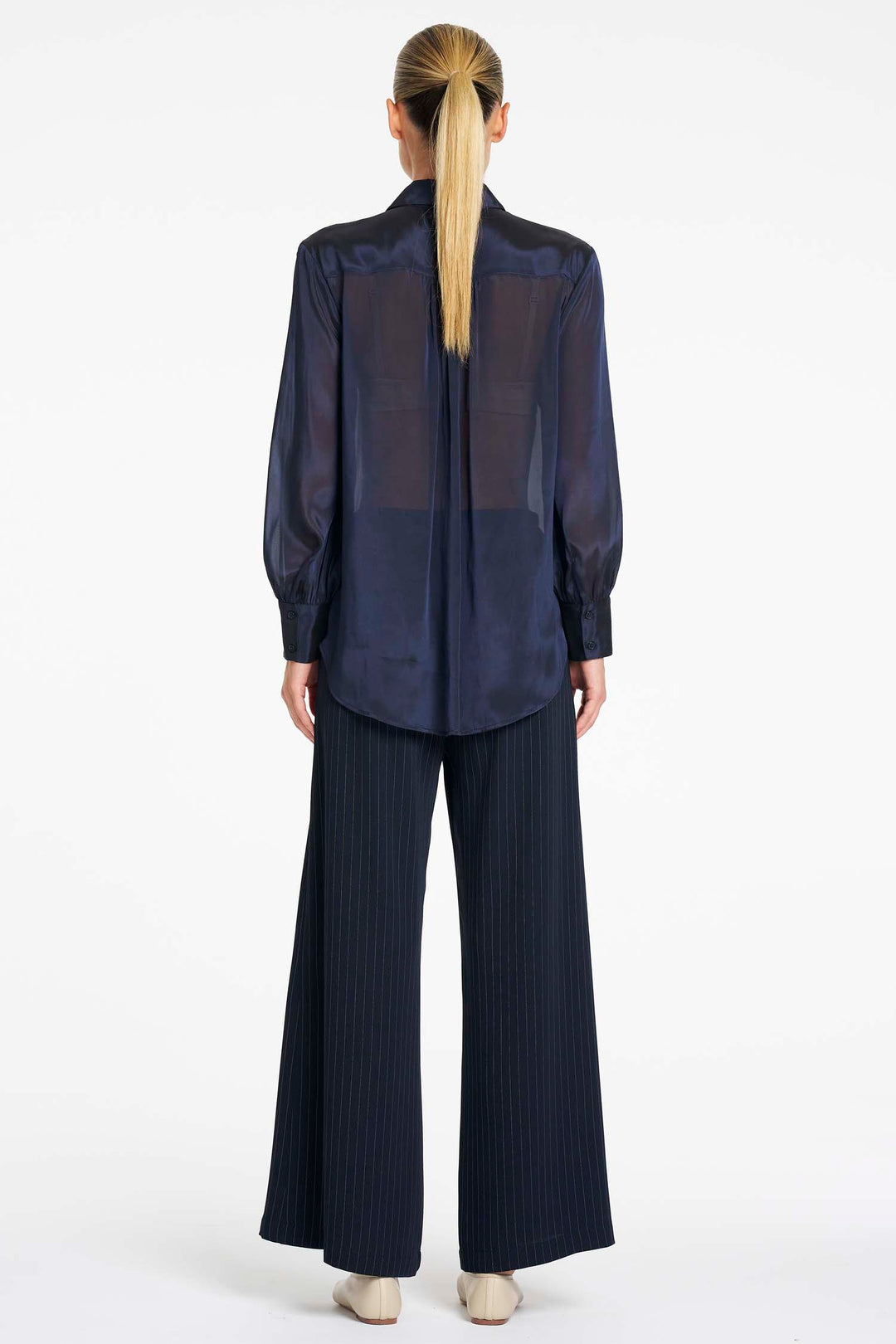 Suit Pant in Navy/Chalk