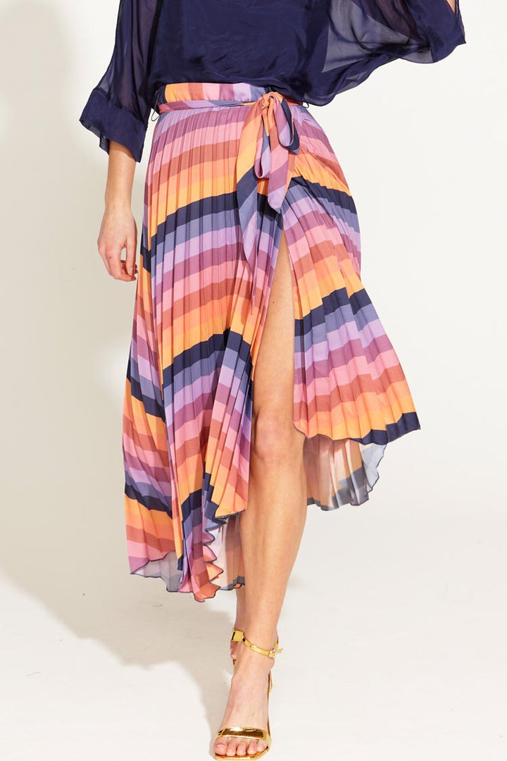 Sunset Dream Pleated Midi Skirt