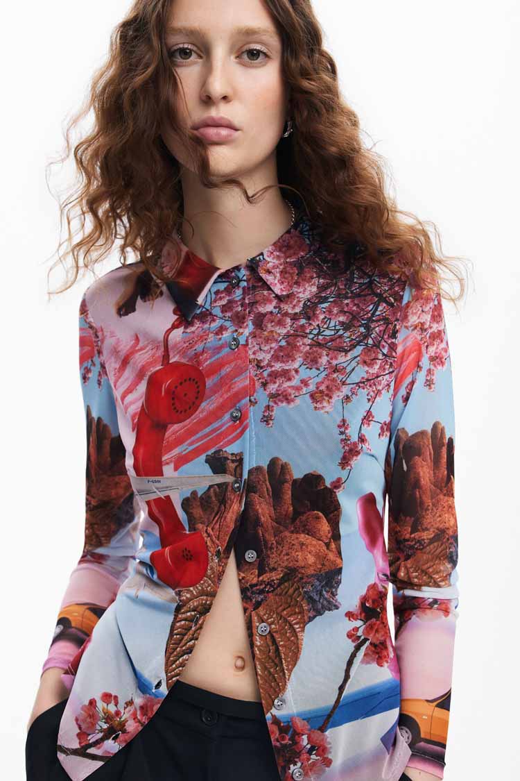 Surreal Blossom Printed Shirt