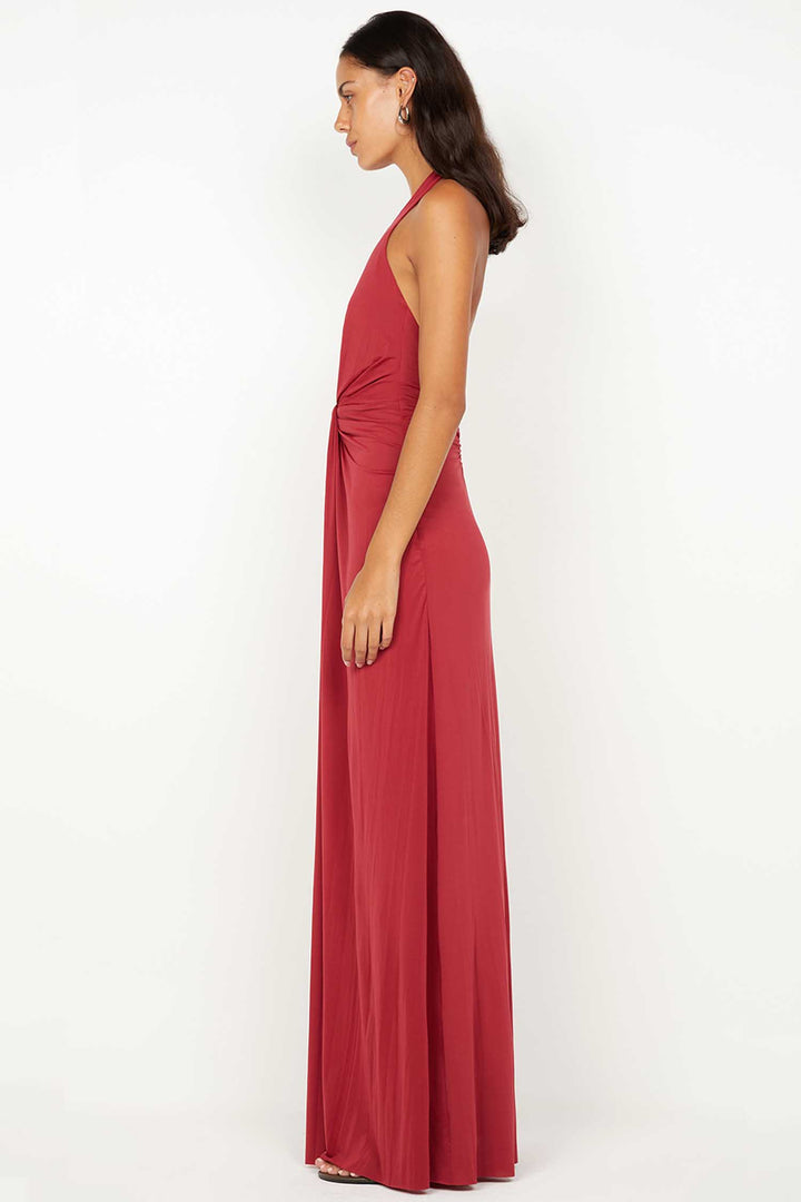 Susie Plunge Maxi Dress in Cherry