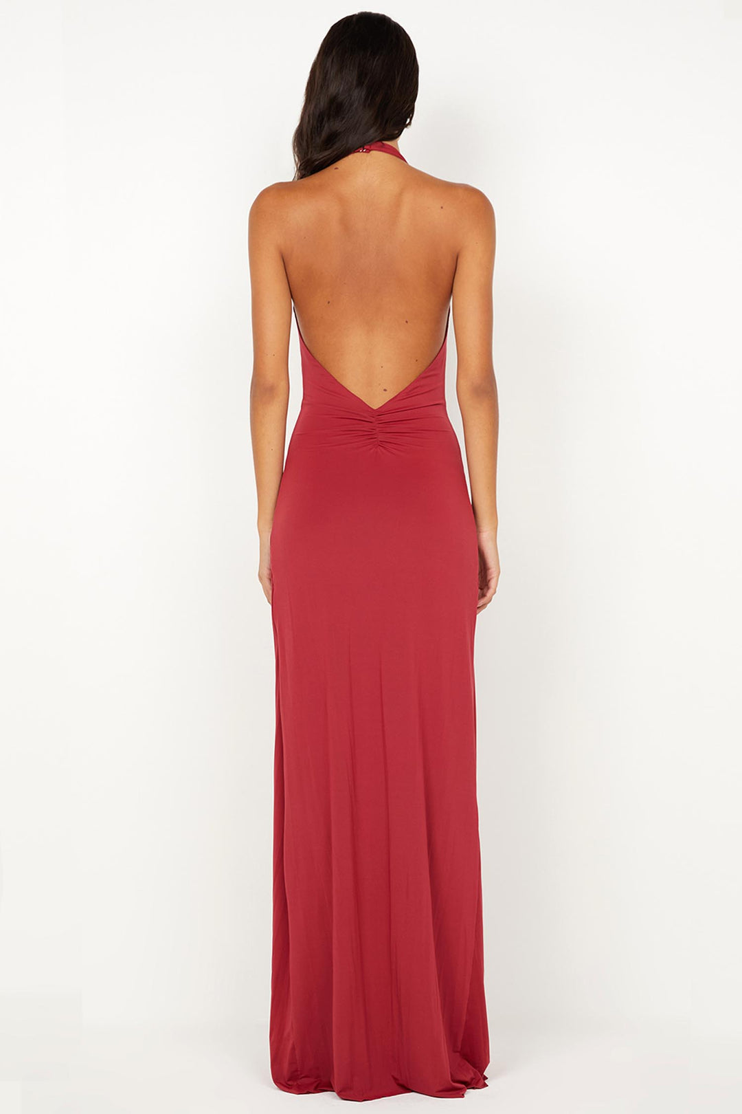 Susie Plunge Maxi Dress in Cherry