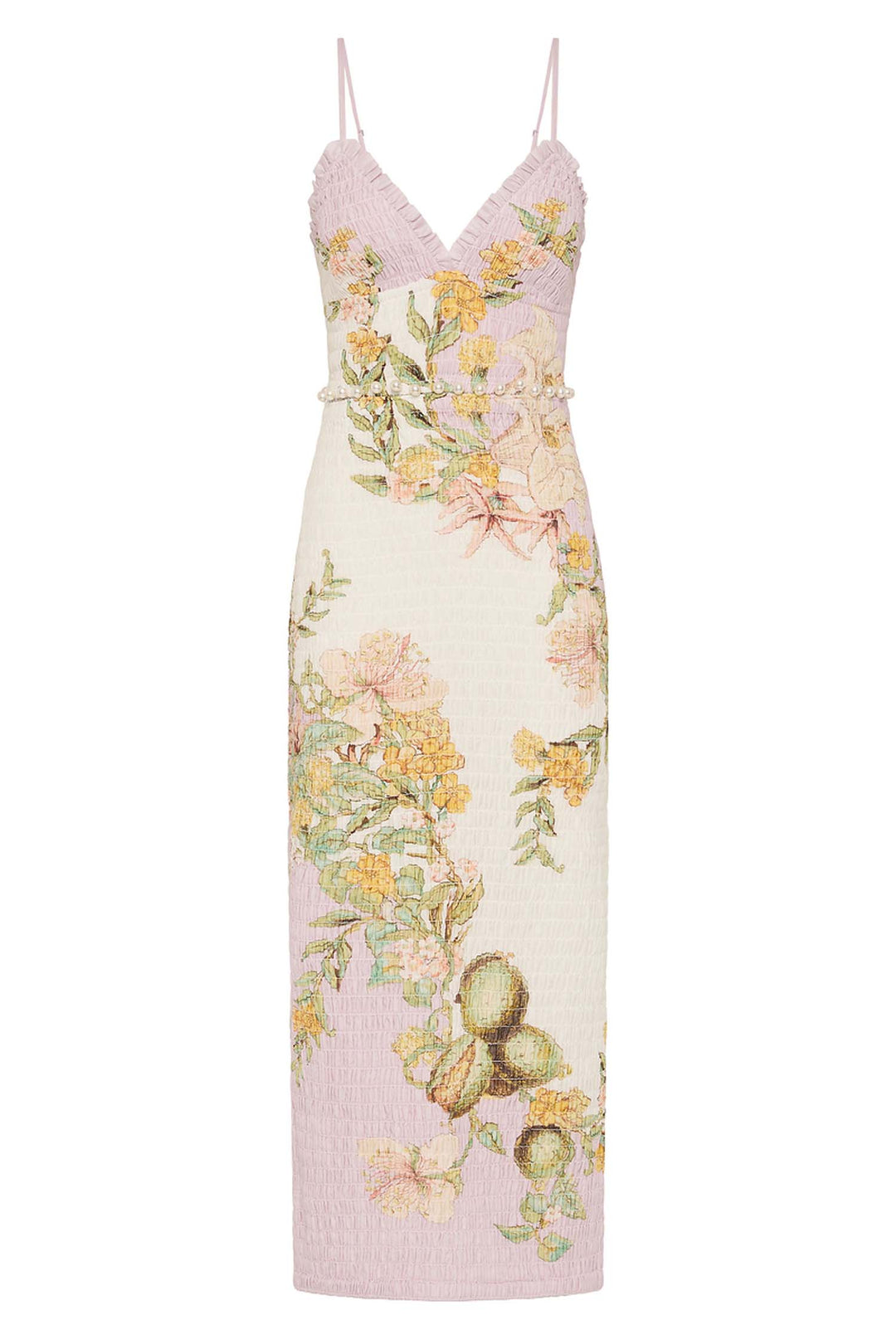 Sweet Thing Shirred Triangle Bodice Dress in Golden Haze