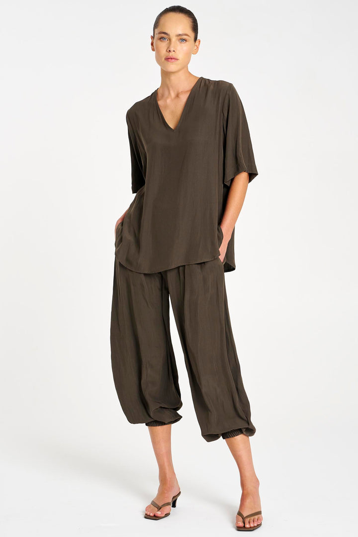 Swish Plaza Top in Leather