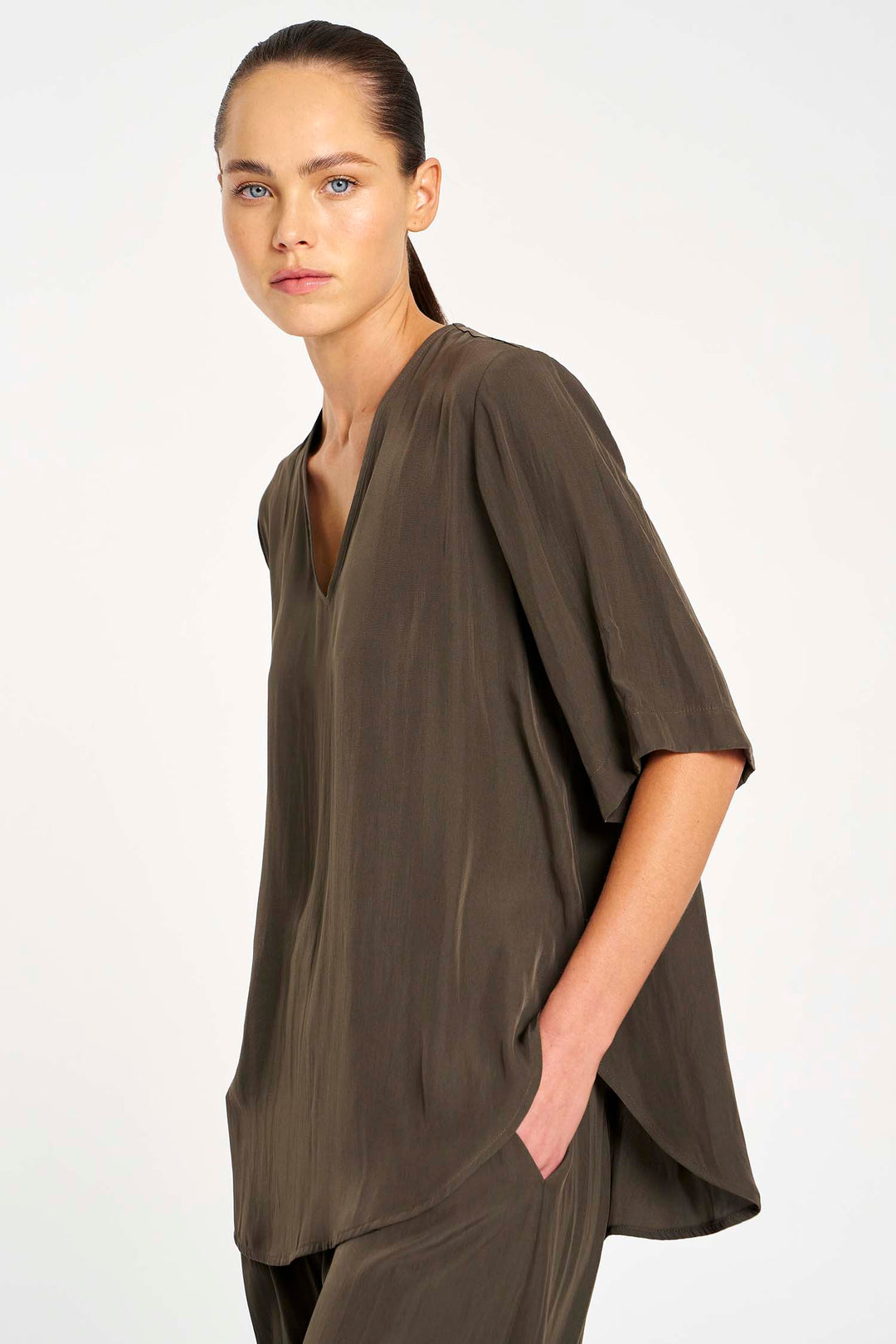 Swish Plaza Top in Leather