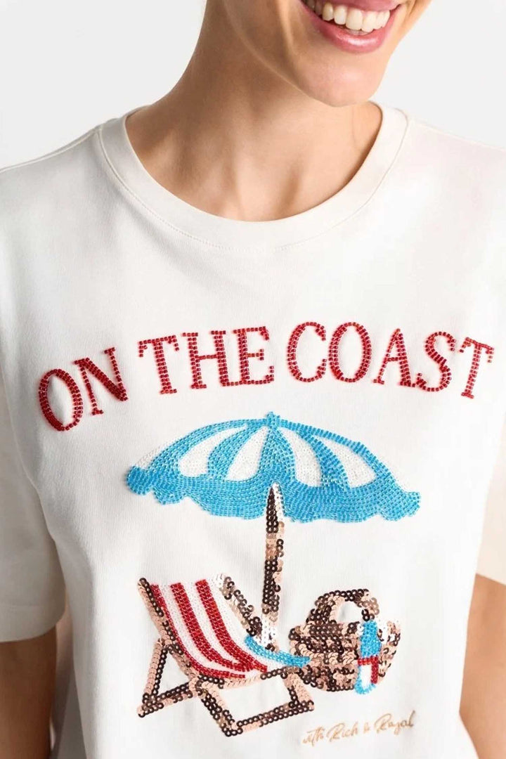 T-Shirt w Coast Application in Pearl White