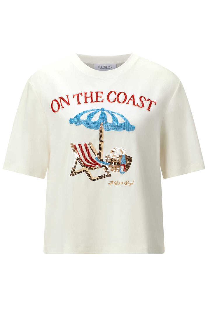 T-Shirt w Coast Application in Pearl White