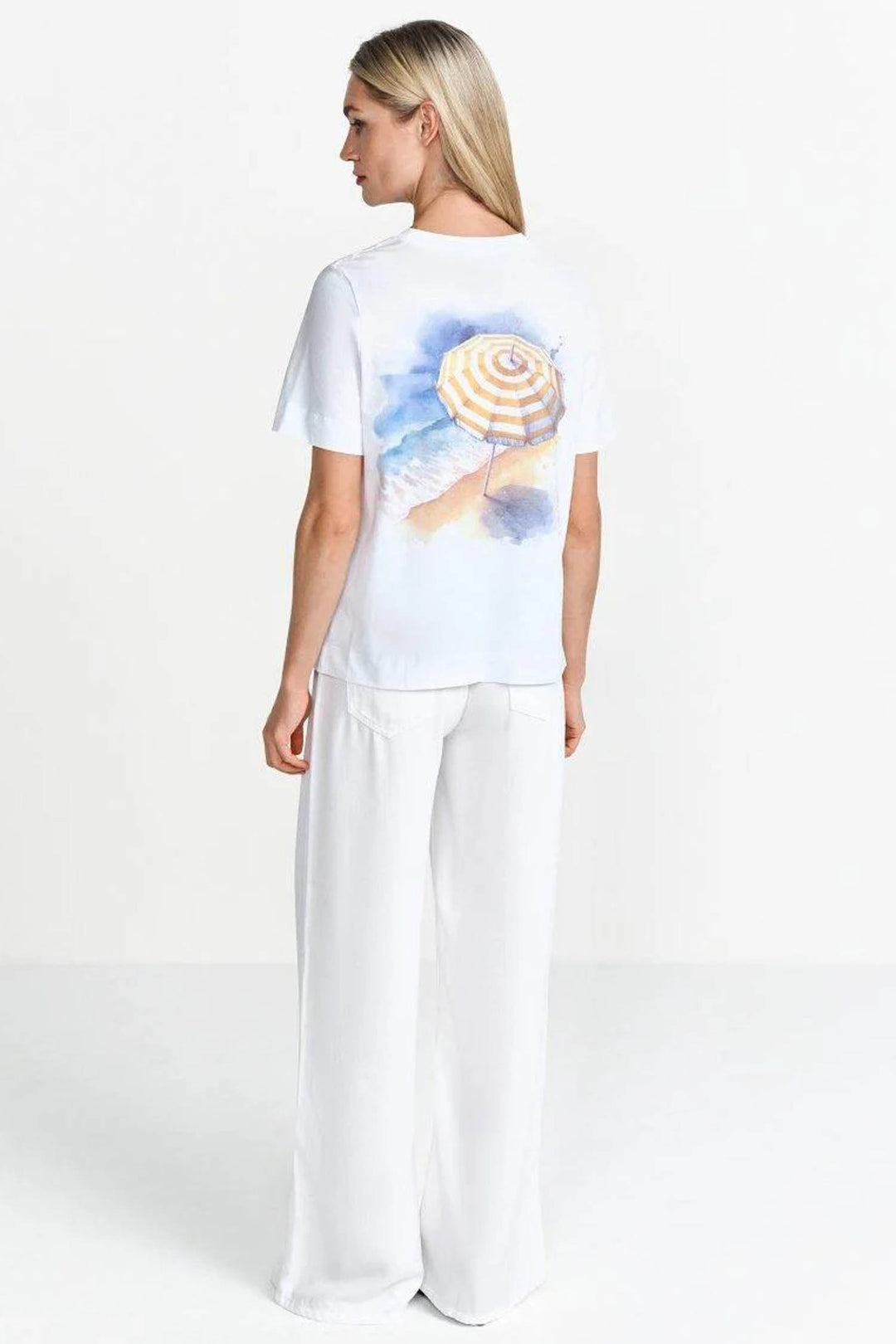 T-shirt w Lemon Juice Print in White
