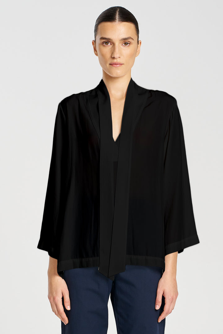Tie Neck T in Black