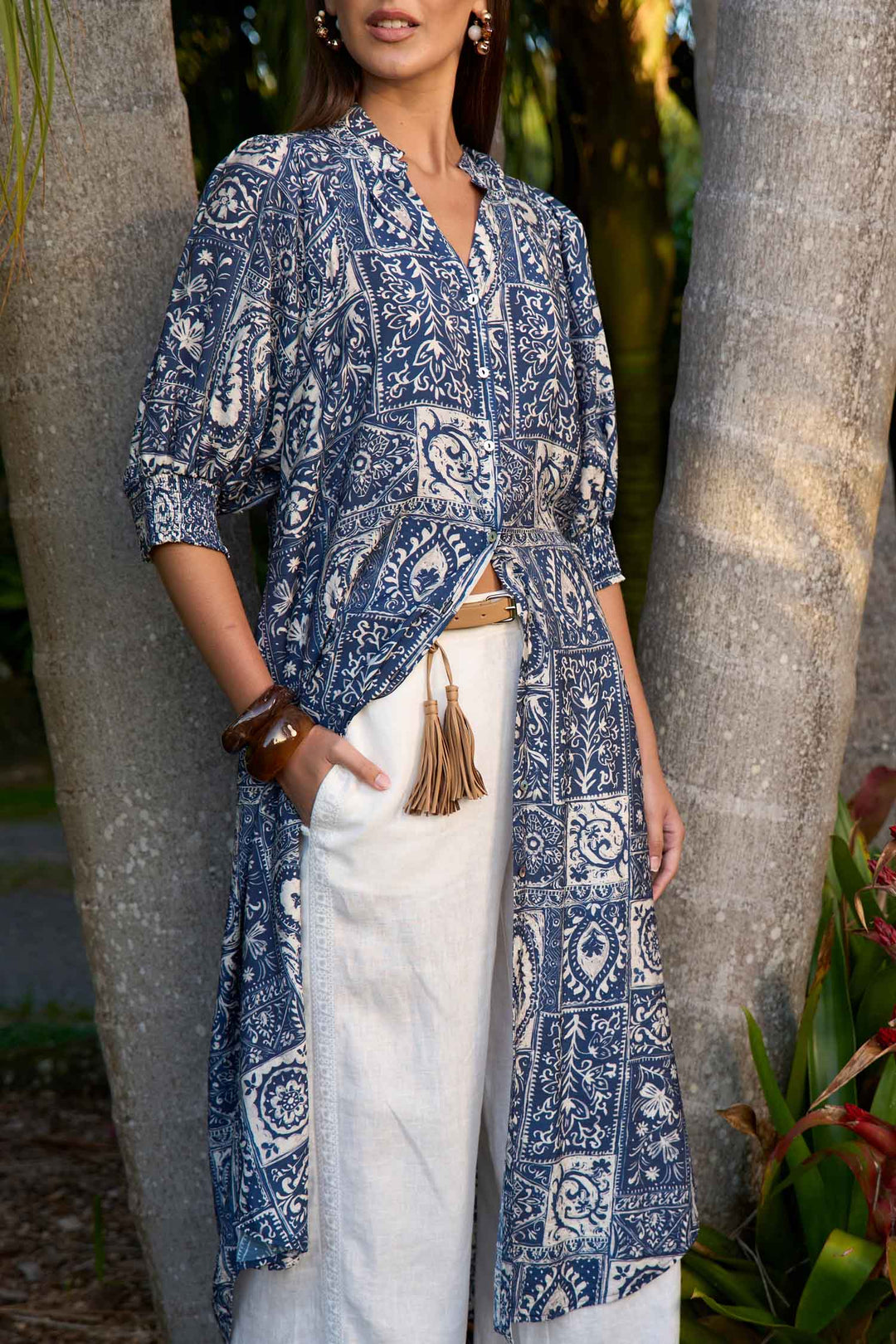 Taja Shirt Dress in Ink