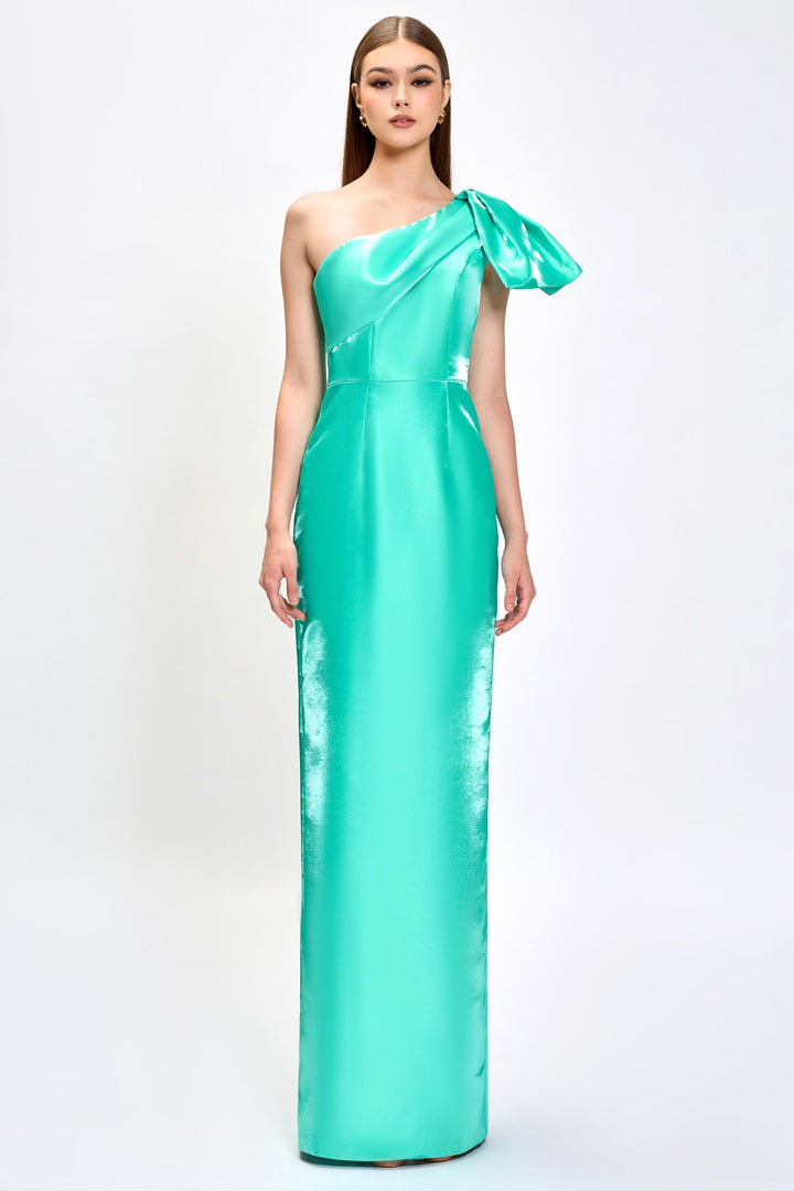 Talitha One Shoulder Maxi Dress in Aqua