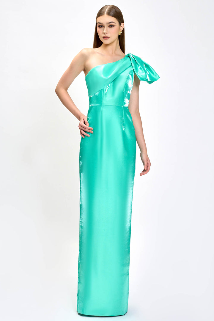 Talitha One Shoulder Maxi Dress in Aqua