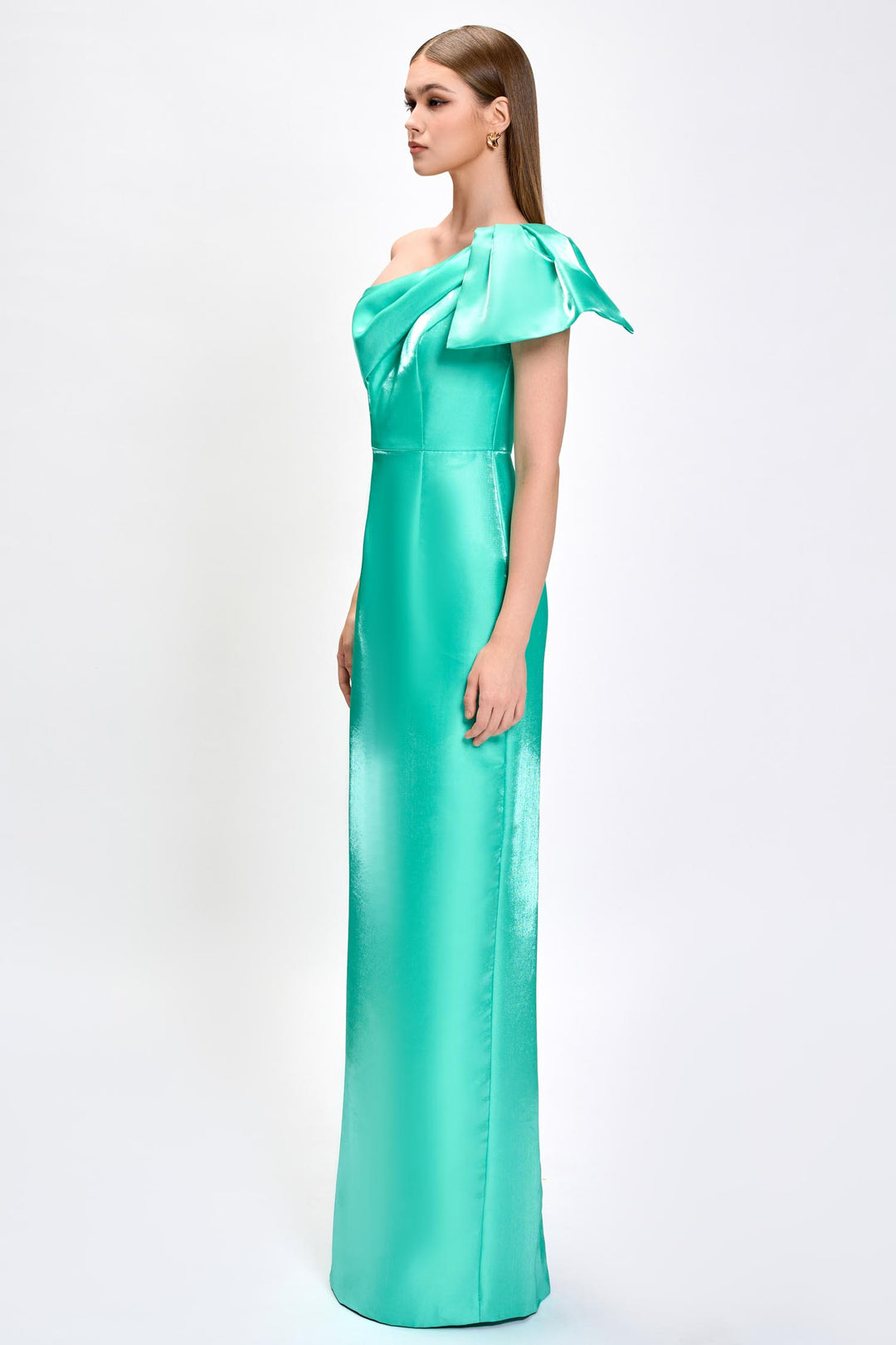 Talitha One Shoulder Maxi Dress in Aqua